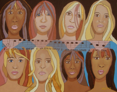 Painting titled "Girls, Girls, Girls" by Jaap Van Der Wijk, Original Artwork, Oil