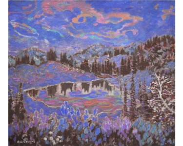 Painting titled "Nightfall" by Robert Andersen, Original Artwork, Oil