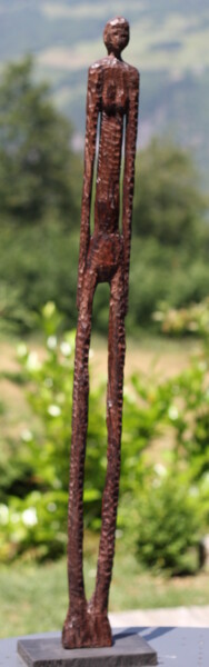 Sculpture titled "Femme immobile" by Max Bernard, Original Artwork, Wood