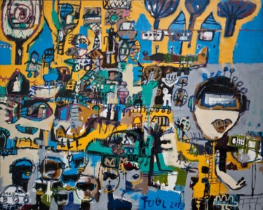 Painting titled "Player" by Tuul, Original Artwork, Oil