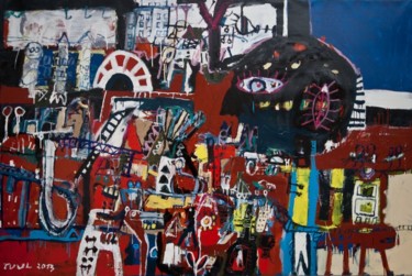 Painting titled "incubator" by Tuul, Original Artwork, Oil