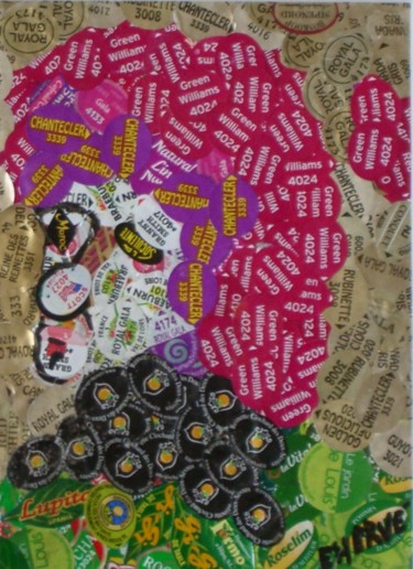 Peinture intitulée "serial stickers" par Evelyne Hervé, Œuvre d'art originale, Huile