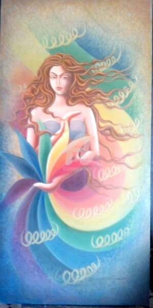 Painting titled "ENLIGHTENMENT 1." by Suddha Sama, Original Artwork, Oil