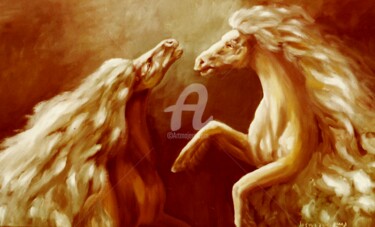Pintura intitulada "Disputa / Dispute" por Joswilton Lima, Obras de arte originais, Óleo