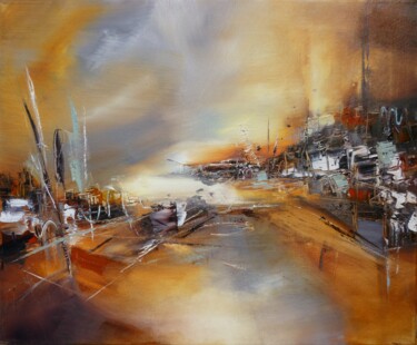 Peinture intitulée "La corniche" par Christelle Veron Cherbonnier, Œuvre d'art originale, Huile