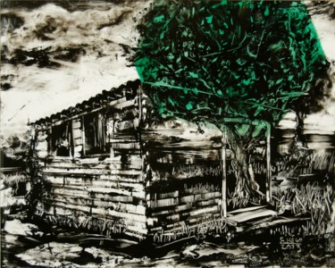 Artisanat intitulée "Paysage -cabane per…" par Frhégo, Œuvre d'art originale