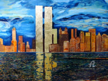 NEW YORK 1980 「NEW YORK 1980」というタイトルの絵画 Jean-Michel Liewigによって, オリジナルのアートワーク, オイル