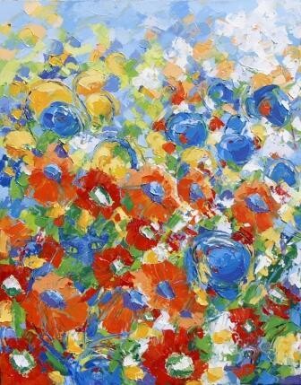 Painting titled "Cache-cache" by Sylvie Gagnon, Original Artwork