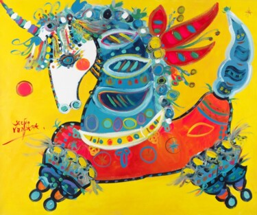 绘画 标题为“A TODO GALOPE” 由Sergio Vergara, 原创艺术品, 油