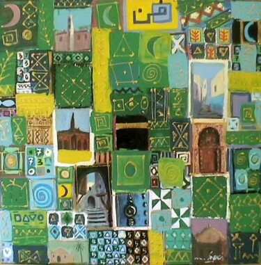Peinture intitulée "Signes pluriels 2" par M'Hamed Saci, Œuvre d'art originale
