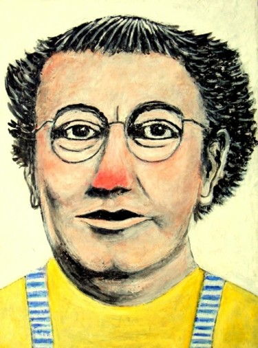 Peinture intitulée "Coluche  - Portrait" par Lebreton-Hays, Œuvre d'art originale, Huile
