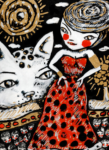 图画 标题为“Robe à "poids"” 由Karine Garelli (Reds Robin), 原创艺术品, 标记