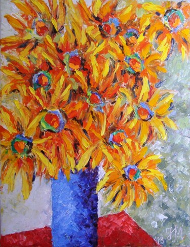 Painting titled "Today I think in ye…" by Nina Mitkova, Original Artwork, Oil