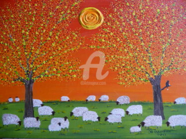 J'ai rêvé d'un monde de paix.... Peinture intitulée "J'ai rêvé d'un mond…" par Jo Baumann, Œuvre d'art originale, Huile