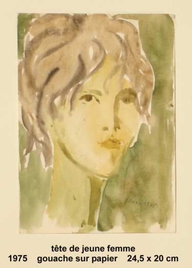 Peinture intitulée "tête de jeune femme" par Ioana, Œuvre d'art originale, Huile