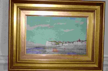 Peinture intitulée "FALAISE DE LA MANCHE" par Bernard Halm, Œuvre d'art originale