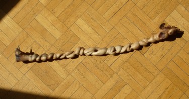 Sculpture intitulée "légende du  platane" par Evelyne Hervé, Œuvre d'art originale, Bois
