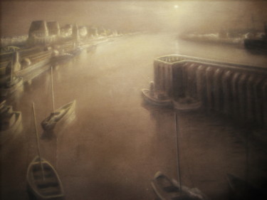 Peinture intitulée "Vue d'Ostende" par James Block, Œuvre d'art originale