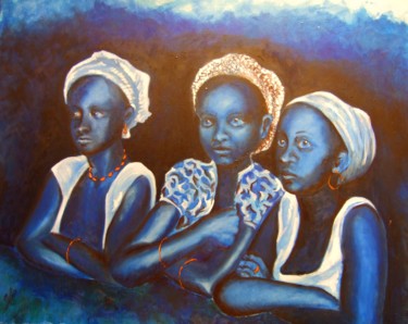 Peinture intitulée "Les gauloises bleues" par Marc Parmentier, Œuvre d'art originale, Huile