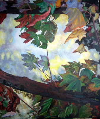 Painting titled "Emotions of Autumn" by Vincenzo Rappa, Original Artwork, Oil