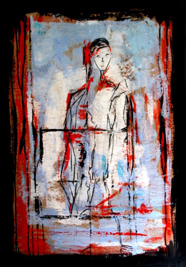 Peinture intitulée "Autoportrait" par Jeanne Le Guen, Œuvre d'art originale, Huile Monté sur Panneau de bois