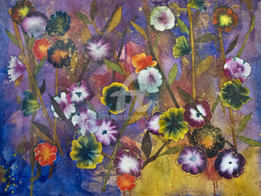 Painting titled "Eden" by Elke Thiébaut, Original Artwork, Acrylic