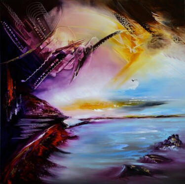 Peinture intitulée "Envol vers un aille…" par Sophie Sirot, Œuvre d'art originale, Huile