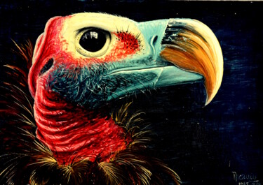 Peinture intitulée "VAUTOUR PAPE" par Michel Michaux, Œuvre d'art originale, Huile