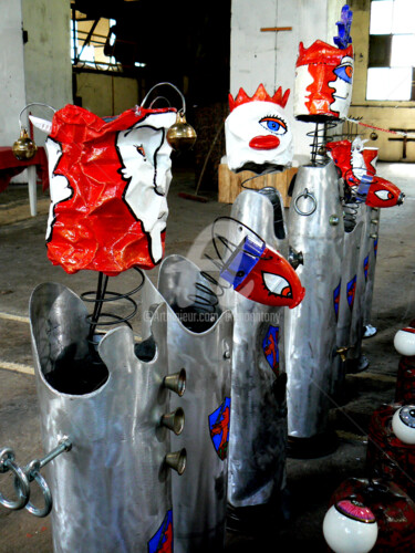 Sculpture intitulée "L'échiquier" par Bruno Antony-Thouret (bruno antony), Œuvre d'art originale, Métaux