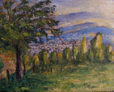 Peinture intitulée "La ville (2013)" par Catherine Dufrene (Katy), Œuvre d'art originale, Huile