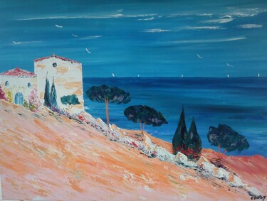 Peinture intitulée "cypres de la mer  7…" par Frederic Dupuy, Œuvre d'art originale
