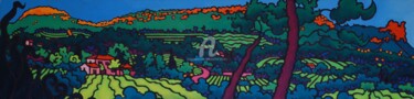 Peinture intitulée "Entre les vignes et…" par Gwendoline Pieters, Œuvre d'art originale, Huile