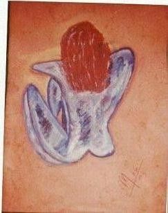 Peinture intitulée "boudeuse" par Maevy, Œuvre d'art originale, Huile