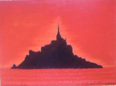 Peinture intitulée "mont st.michel" par Christian Salaun, Œuvre d'art originale