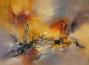 Peinture intitulée "La petite crique de…" par Christelle Veron Cherbonnier, Œuvre d'art originale
