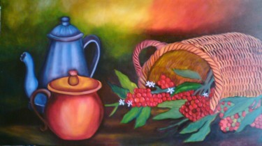 Pintura titulada "bodegon-con-cafe.jpg" por Jorge E. Buendia S. Pintor Y Escultor, Obra de arte original