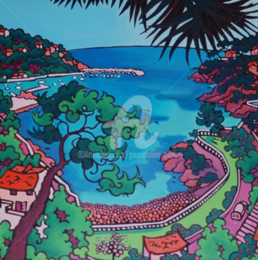 Peinture intitulée "La côte provençale,…" par Gwendoline Pieters, Œuvre d'art originale, Huile