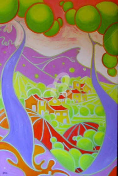Peinture intitulée "Domaine du Paternel…" par Gwendoline Pieters, Œuvre d'art originale, Huile