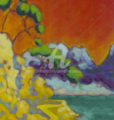 Painting titled "Les soubeyrannes vu…" by Gwendoline Pieters, Original Artwork, Other