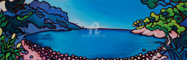 Painting titled "Plage de l'arène" by Gwendoline Pieters, Original Artwork, Oil