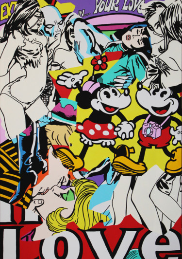 "LOVE!" Peinture intitulée ""LOVE!"" par Charlie Philippon, Œuvre d'art originale