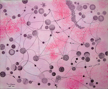 Peinture intitulée "Connections astrales" par Mona Bessaa, Œuvre d'art originale, Huile