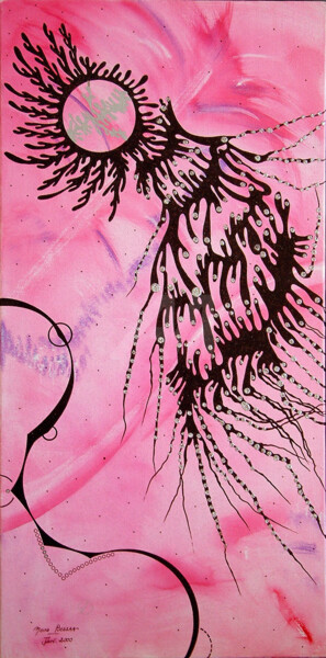 Peinture intitulée "Algue des cieux ros…" par Mona Bessaa, Œuvre d'art originale, Huile