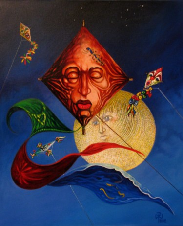Malerei mit dem Titel "Drachen" von Picturewall, Original-Kunstwerk, Andere