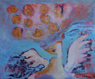 Angel Peinture intitulée "Angel" par Oksana Veber, Œuvre d'art originale, Huile Monté sur Châssis en bois