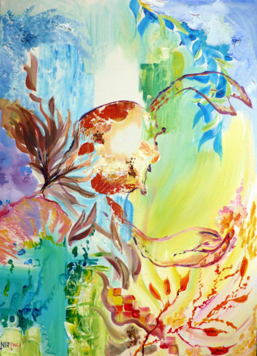 Peinture intitulée "le cancer" par Nanou, Œuvre d'art originale, Huile