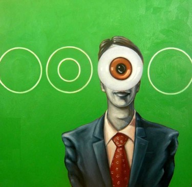 Peinture intitulée "cyclope" par Pascal Buffard, Œuvre d'art originale, Huile