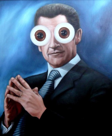 Peinture intitulée "sarkozy" par Pascal Buffard, Œuvre d'art originale, Huile