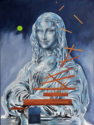 Peinture intitulée "ice-mona" par Pascal Buffard, Œuvre d'art originale, Huile