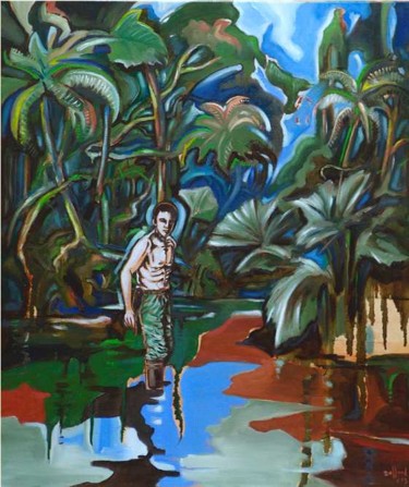 Peinture intitulée "jungle" par Pascal Buffard, Œuvre d'art originale, Huile